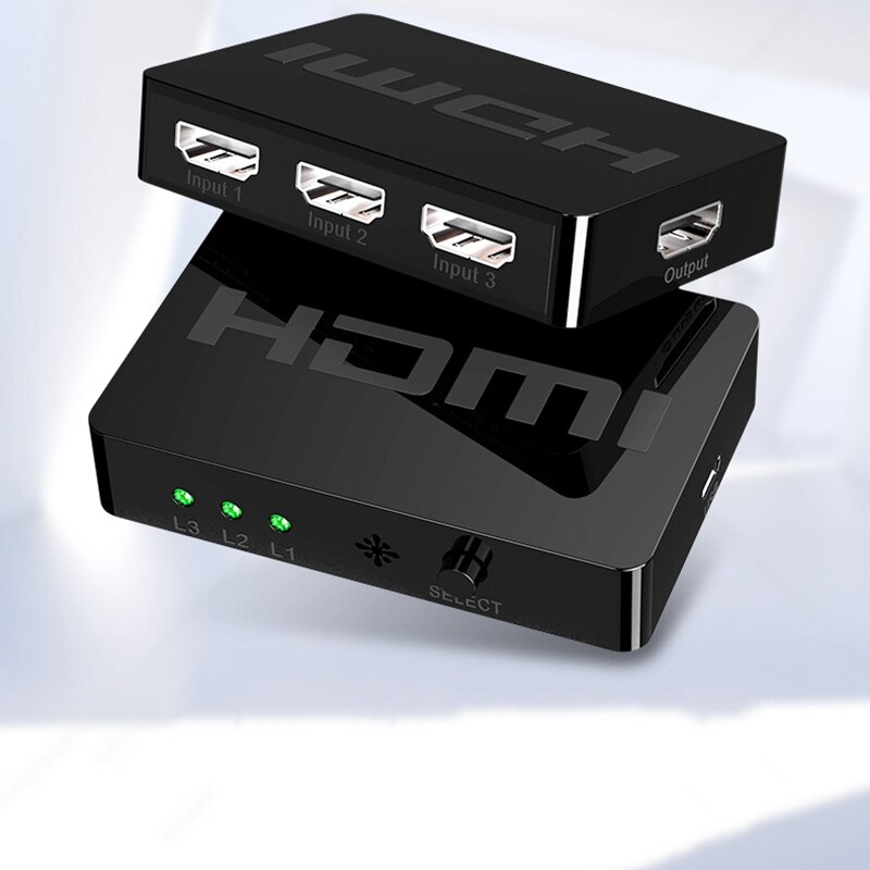 Mini HDMI Switcher 3 in 1 Out 1080P with Remote Control HDMI Switcher for PC,Monitoring Host