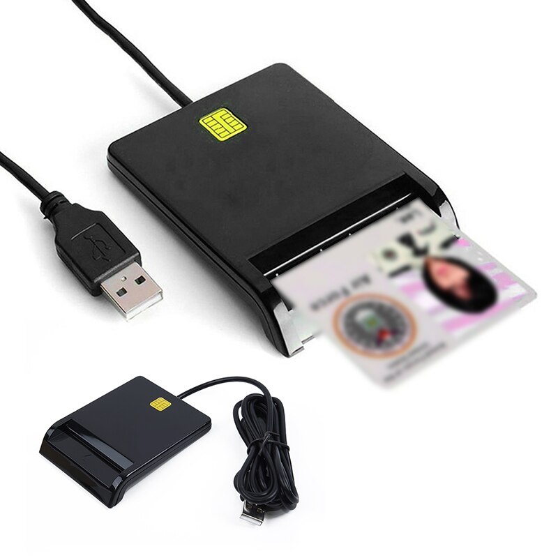 Usb 2.0 Smart Card Reader Voor Bankkaart Sim/Atm/Ic/Id Emv Kaartlezer voor Windows 10 8 7 Linux Os Iso 7816