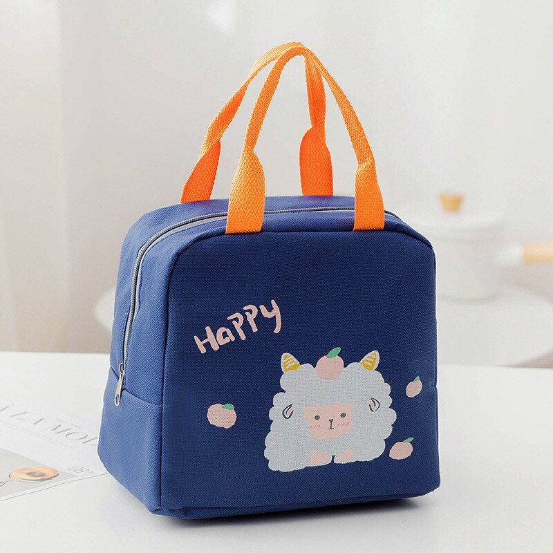 Kinderen School Lunchbox Draagbare Lunch Bag Lunchbox Thermische Geïsoleerde Lunch Box Tote Koeltas Bento Pouch Lunch Container: Navy