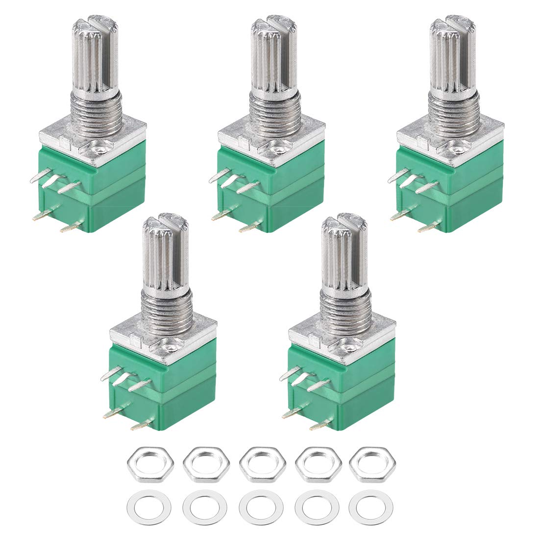 5 teile/los RV097NS Potentiometer 5K 10K 20K 50K 100K 500K Mit Schalter 5Stift Welle 15mm Audio- Verstärker Einstellbar Potentiometer