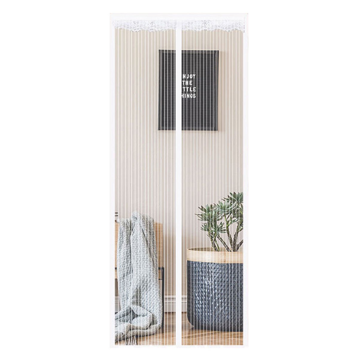 White Magnetic Screen Door Keep Anti Mosquito Insects Out Mosquito Screen,Mosquitoes Curtain Balcony Sliding Living Room