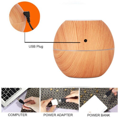 USB LED Ultrasonic Aroma Humidifier Essential Oil Diffuser Aromatherapy Purifier