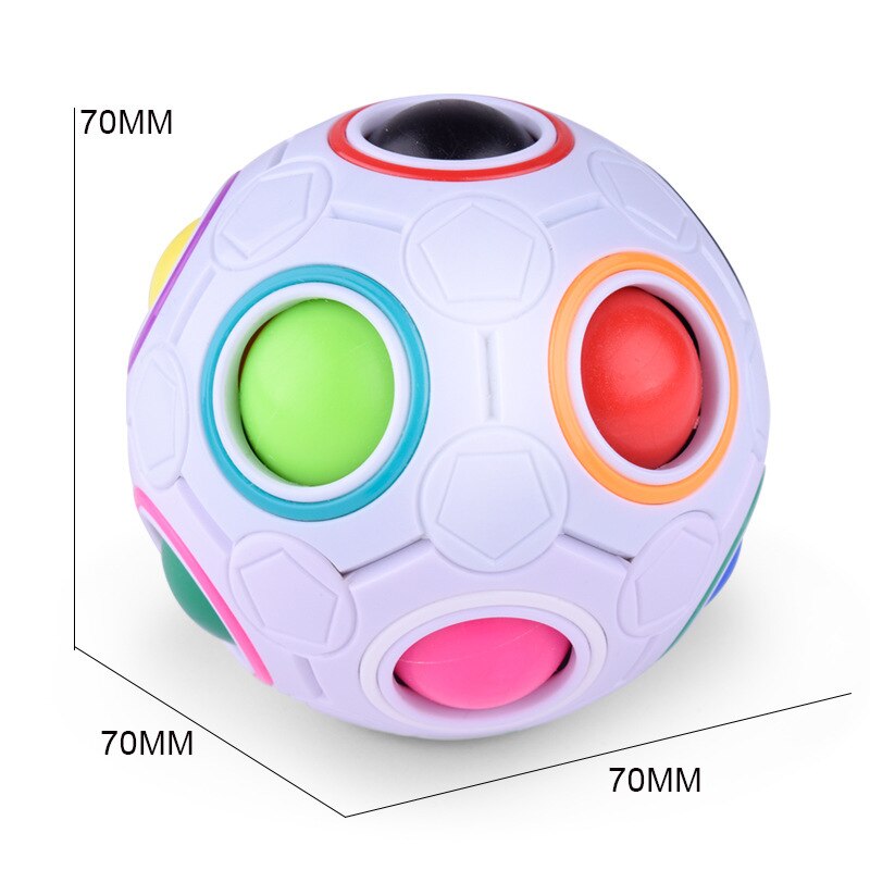 3D Spherical Rainbow 360 Cube Ball Football Cubes Puzzles Educational Kids Toys for Children Adults Learning Fun Game