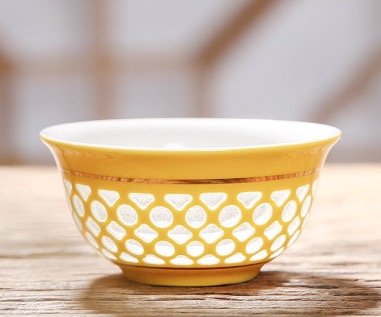 Chinese Jing de zhen Teas Ceramic Hollow Honeycomb Product Tea Box Pu'er Small Tea Cup Kung Fu Tea Set: f