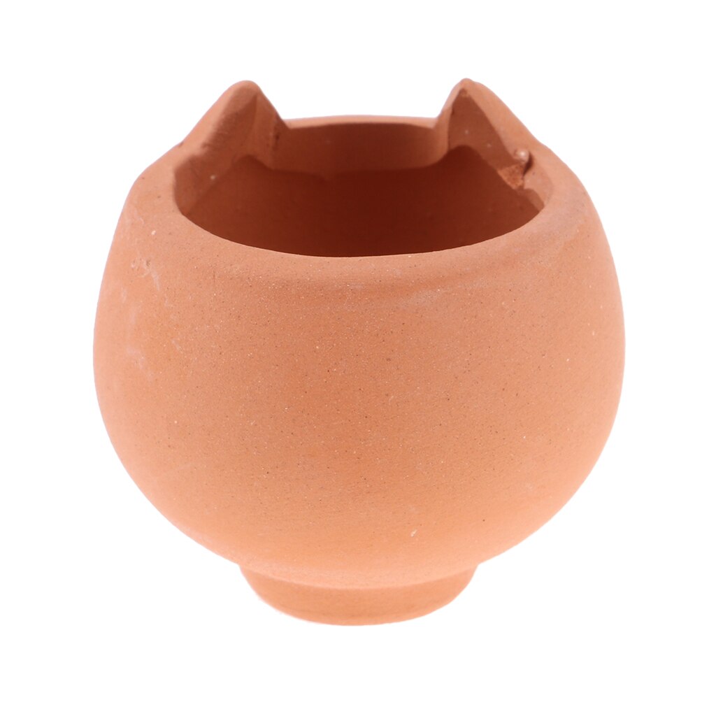 1/12 Miniature Porcelain Flower Pots Cute Cat Ears Shape Flowerpot Ornament