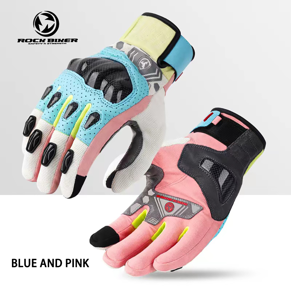 Summer Motorcycle Riding Gloves Men Touchscreen Bicycle Luvas Motocross Women Gloves Cycling Motorbike Riding Guantes: Blue / L