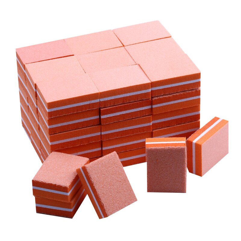 50pcs/packDouble-sided Mini Nail Buffer Blocks Colorful Sponge For Toe Polish Sanding File Strips Polishing Manicure Tools: D000