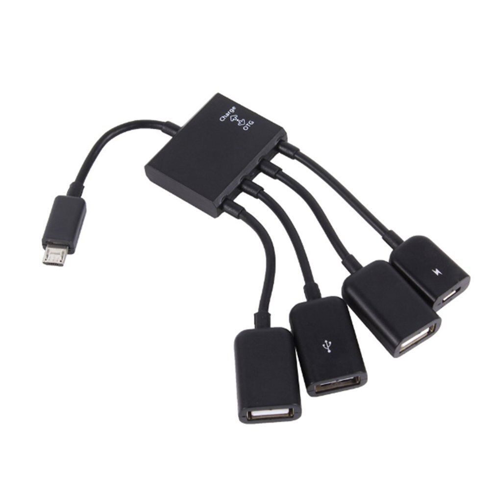 OTG 3/4 Port Micro USB Power Charging Hub Cable Spliter Connector Adapter for Smartphone Computer Tablet PC Data Wire Standard: 4 Port