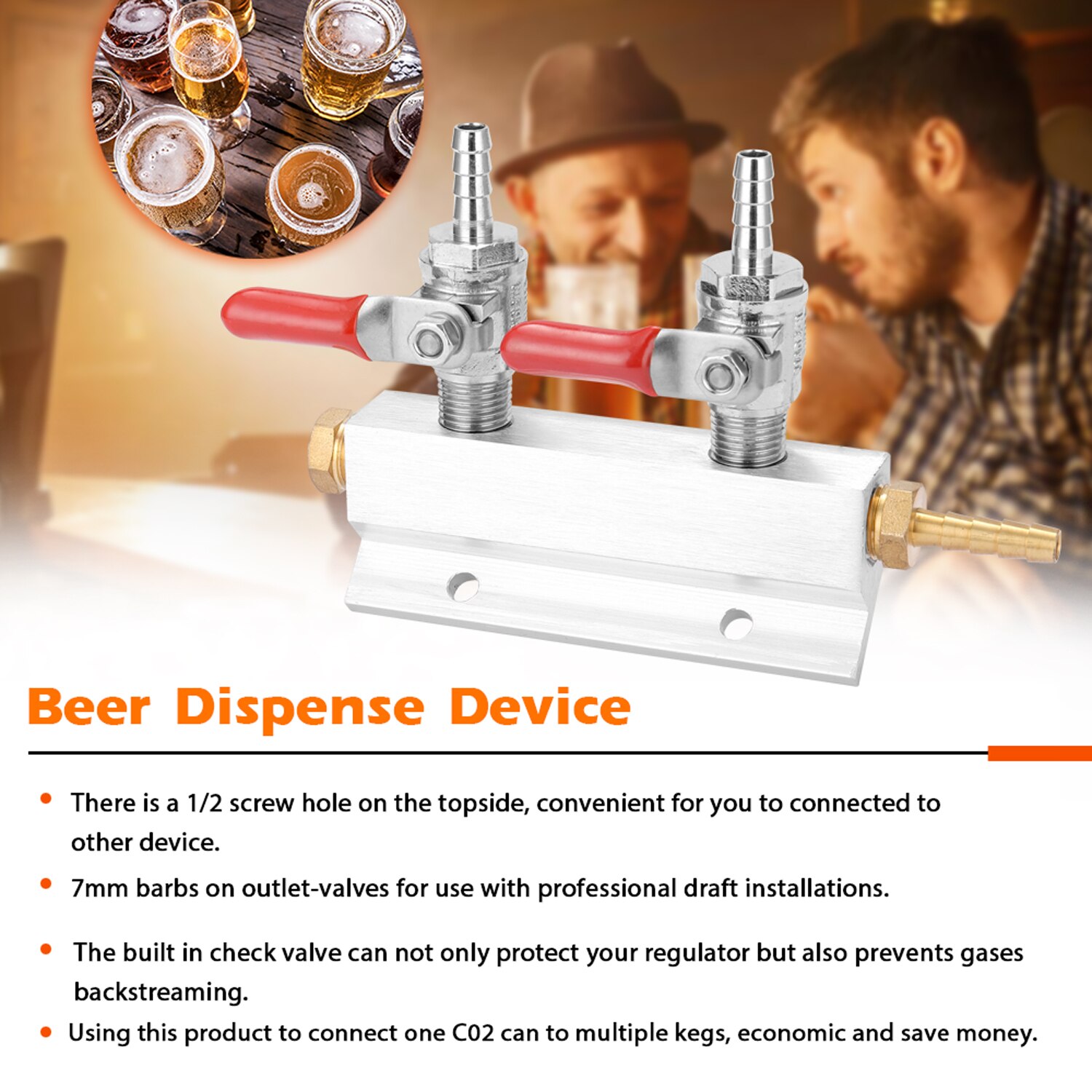 CO2 Gases Distribution Block Manifold w/ 7mm Hose Barbs Wine Making Tools Draft Beer Dispense Device 5 Optional Fine Durability