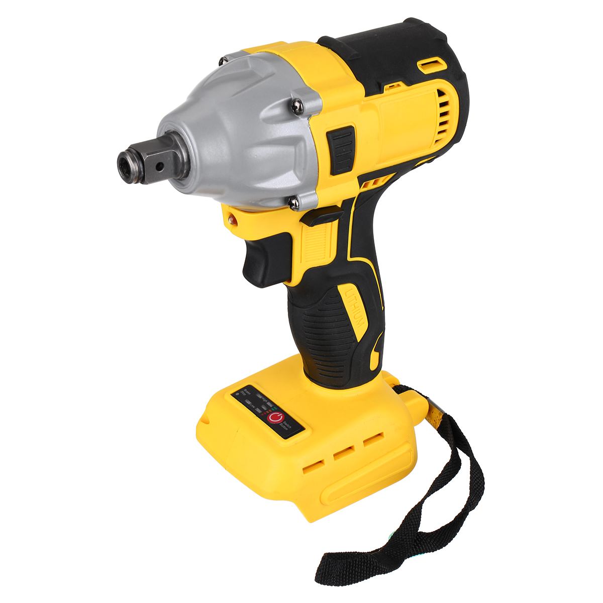 18V 520N.m Cordless Electric Impact Wrench Motor 1/2" Square Brushless Rechargeable Wrench LED Light For Makita Battery: Yellow