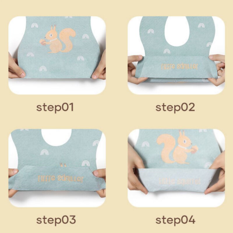 5/20 Stuks Wegwerp Slabbetje Rijst Zak Verdikte Waterdicht Speeksel Handdoek Draagbare Anti-Vuile Kinderen Bib kids Accessoires