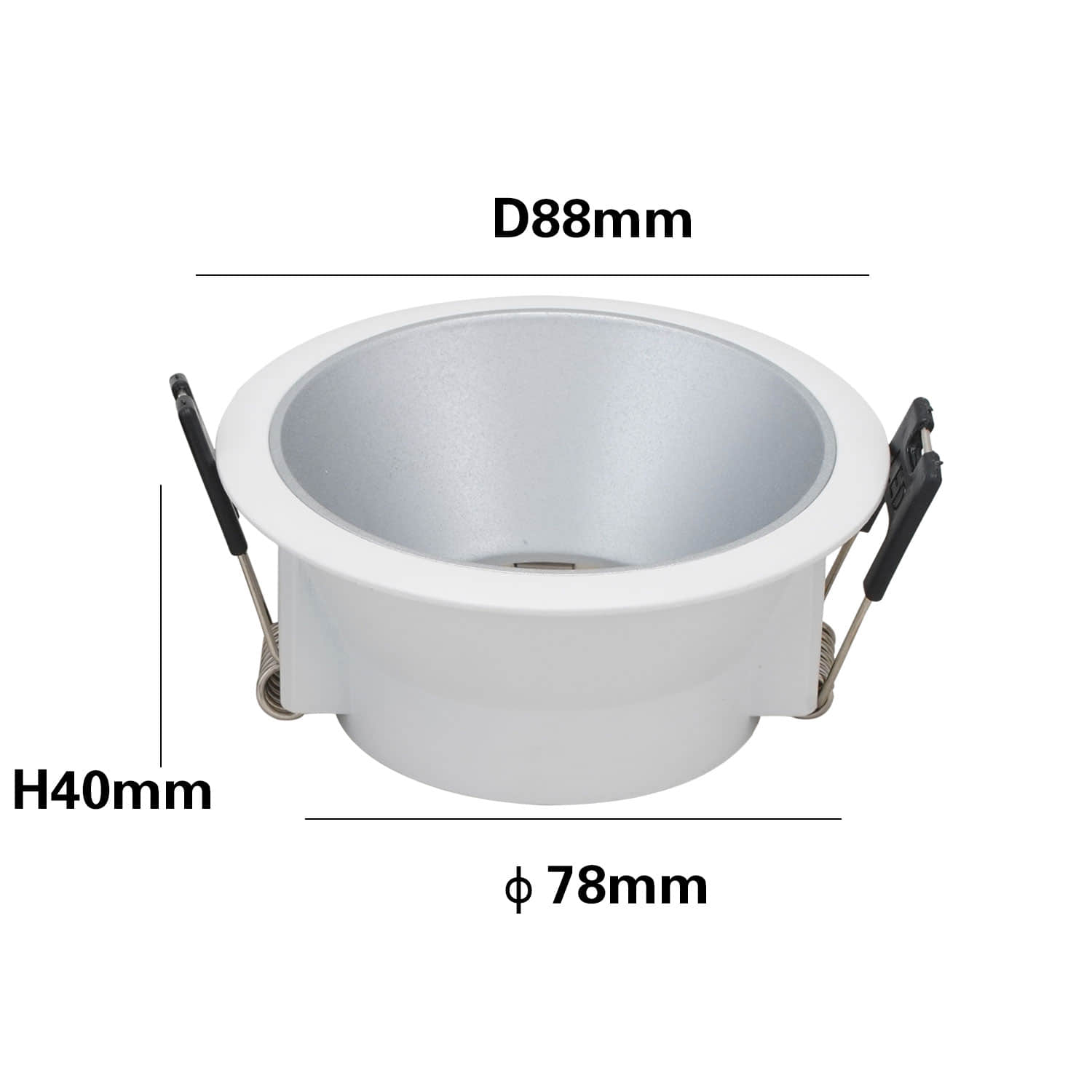 NO Adjustable Fixtures Downlight Holder Open Hole Cut Out 80mm Recessed Light LED Ceiling GU10 MR16 Lamp Holder: Sand silver