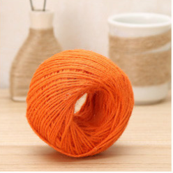 100m/ rulle naturligt hamp reb gør-det-selv-mærkat hænge reb bryllup vævet boligindretning sejlgarn jute snor havearbejde ledning håndværkspakning: Orange