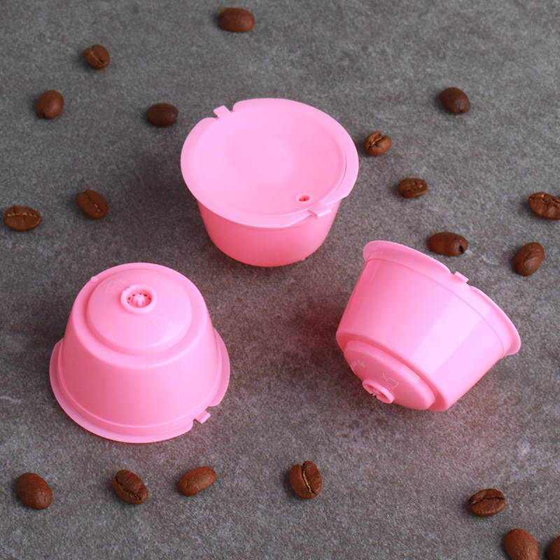 3 unids/lote cápsula de café Dolce Gusto reutilizable verde, cápsulas de cestas de filtro de café Dolce Gusto compatibles recargables de plástico: Rosa