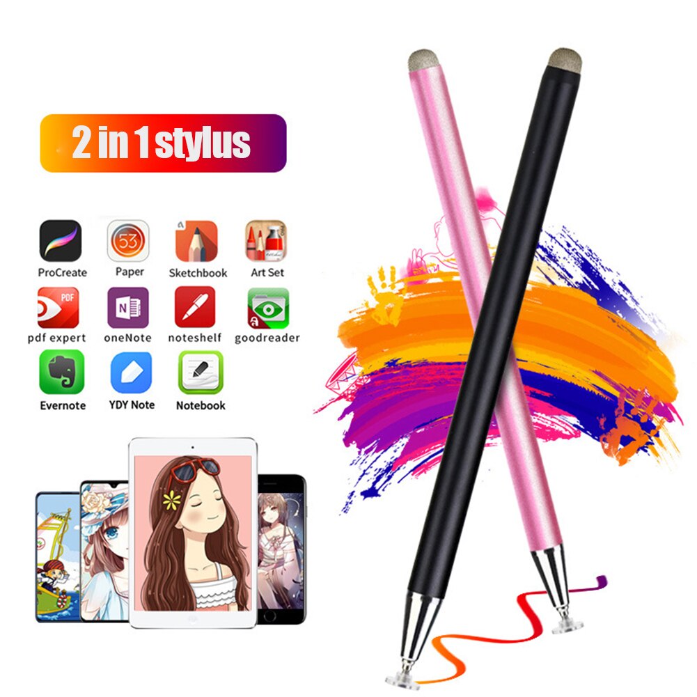 2 in 1 stylus kynä kosketusnäyttö piirustuskynä älypuhelimeen kapasitiivinen kynä tabletille ipad kannettava tietokone yleiskäyttöiset kapasitiiviset näytöt