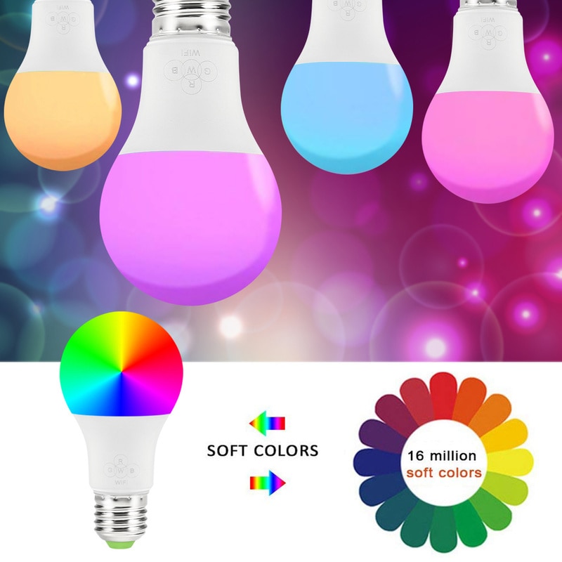 E27 Smart WIFI Bulb 4.5W Dimmable LED Bulb Light Bulb Works with Alexa Google Home Multicolor Wake-Up Lights APP Remote Control