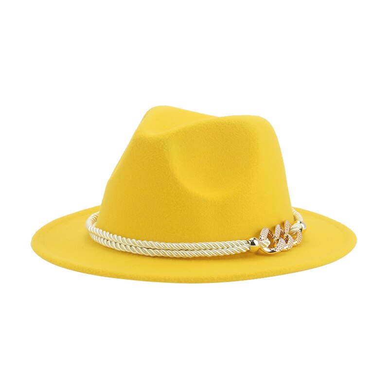 chapeau femme bonnet casquette chapeau homme Chapeau Fedoras pour filles et garçons, taille 52cm, 54cm, couleur unie, petites casquettes Jazz Panama, ceinture, robe formelle d'extérieur,: yellow
