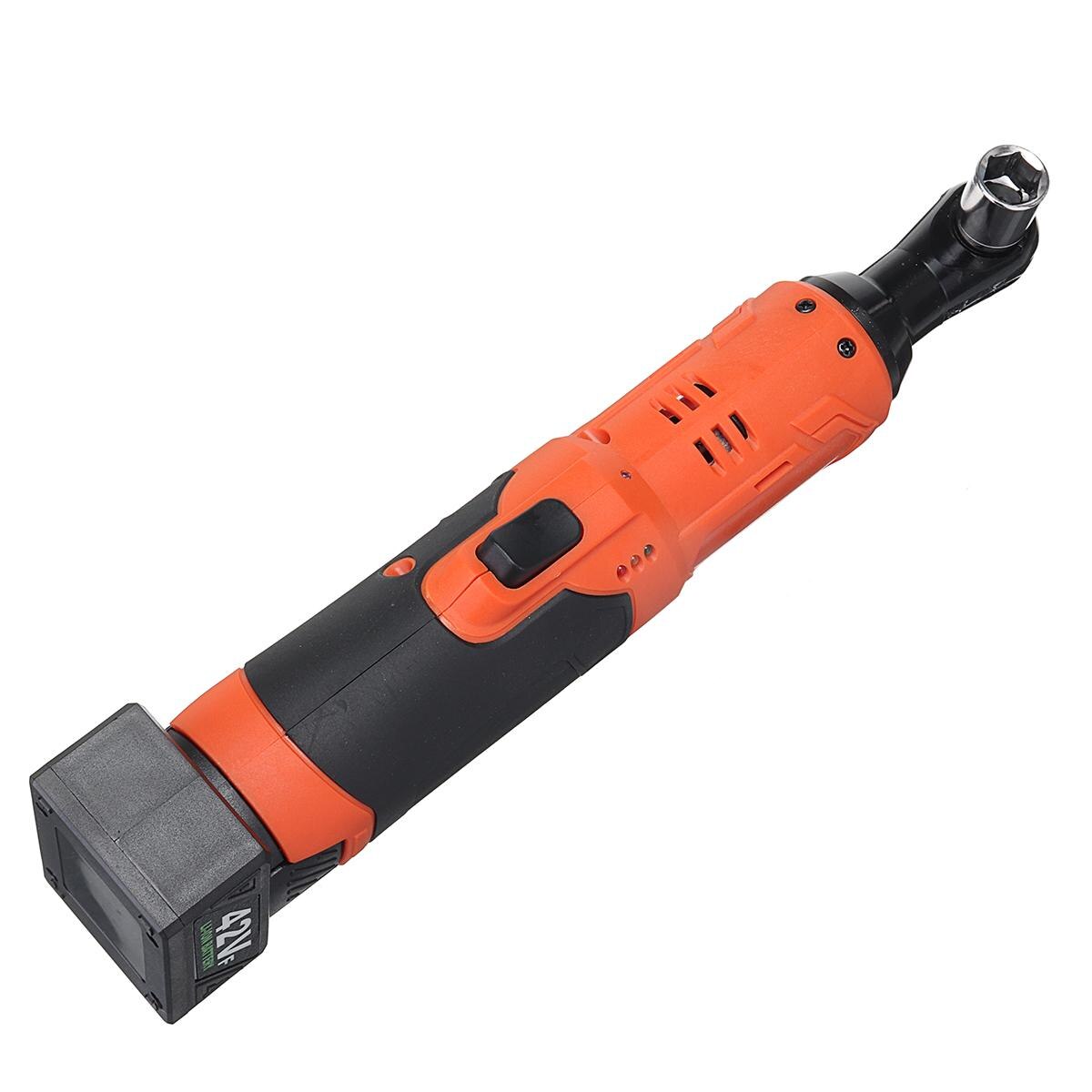 100Nm 42VF Cordless Electric Wrench 3/8 Ratchet Wrench to Removal Screw Nut Car Repair Tool 1x Li-Ion Battery Angle Screwdriver