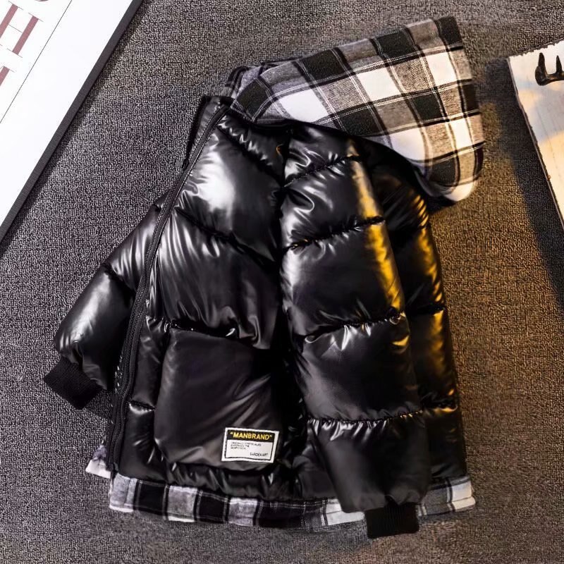 Jongens Donsjack Voor Herfst Winter Bovenkleding Plaid Jongens Waterpoof Capuchon Rits Jas Kinderkleding 10 12 14 Jaar