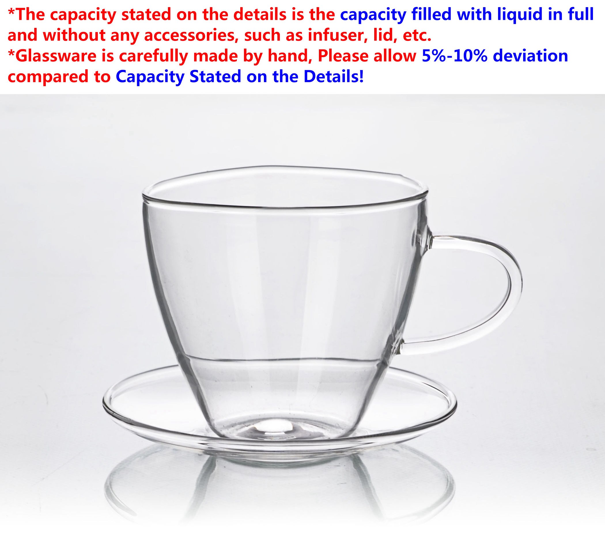 1x140 ml Wärme Beständig Klar Mini Kung-Fu Tee Kaffee Tasse + Untertasse Neue Handgemachte kaffee tasse gemacht in China