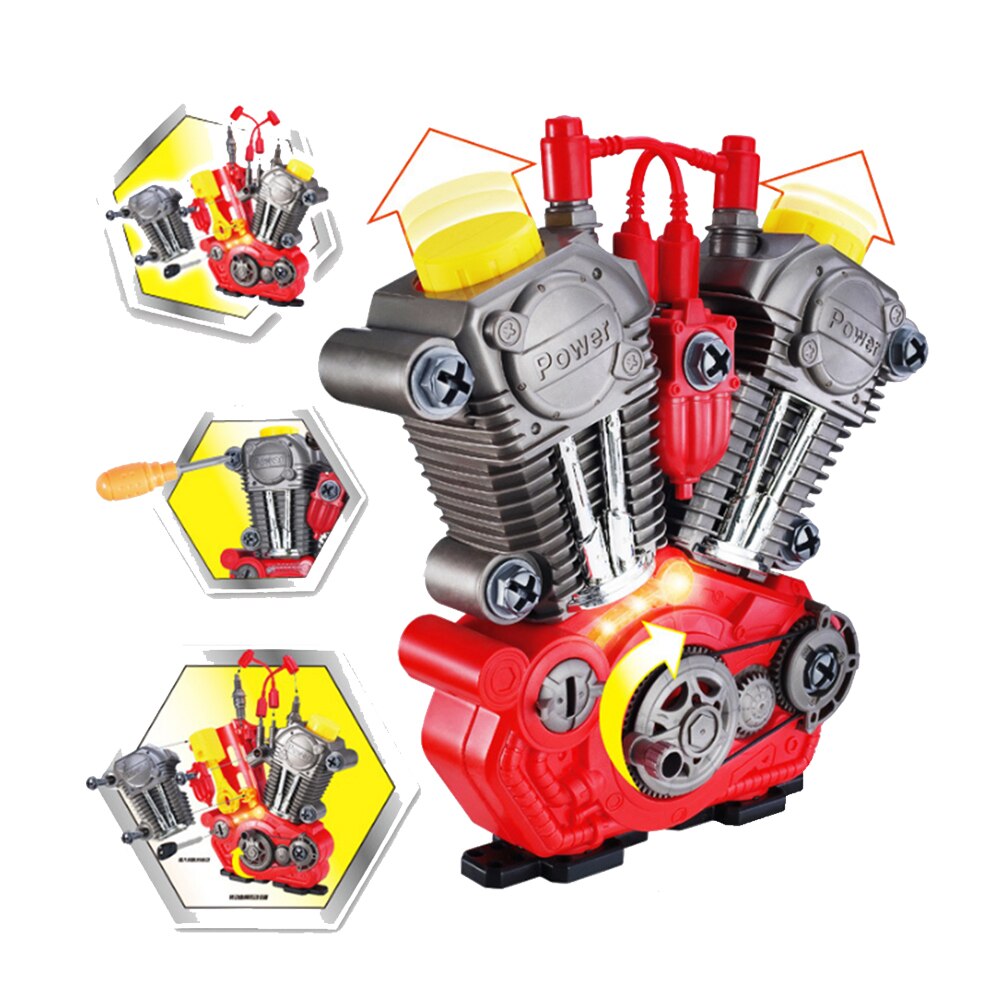 Kinder Spielzeug simulation Motorrad Motor Überholung Spielen Set Mit Licht Sound DIY Montage Mechaniker Kit Kinder Pädagogisches Spielzeug