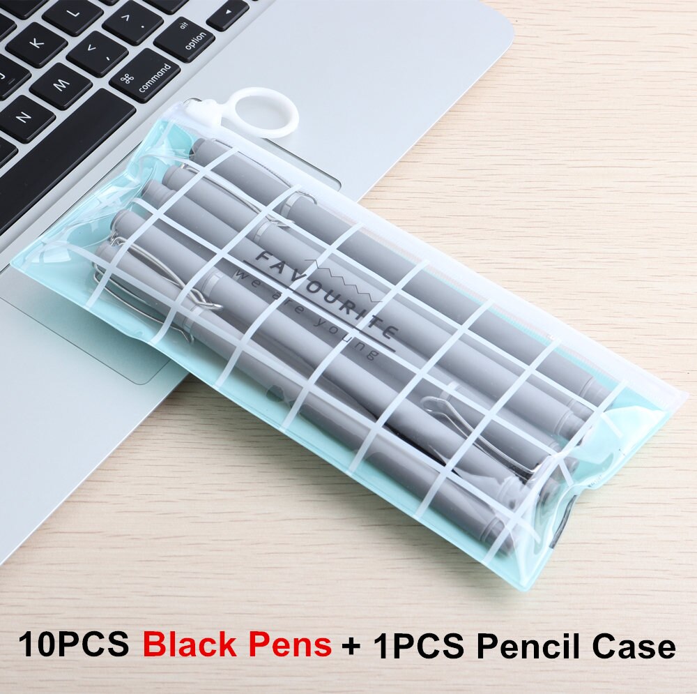 10Pcs/Set Promotional gel pen And Pencil Case Pen Stationery Kawaii Gel Ink Pen School Stationery Office Suppliers Pen