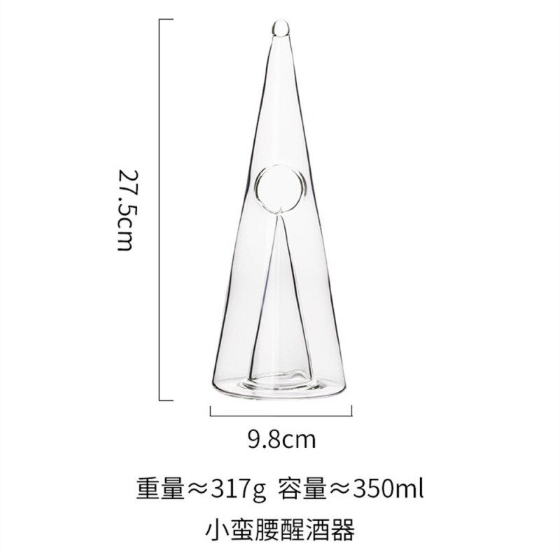 Carafe à Vin Rouge en Forme de Pyramide, Pichet Verseur Cascade à Respiration Rapide avec Séparateur pour Bouteille de Brandy, de Sherry ou de Champagne: S