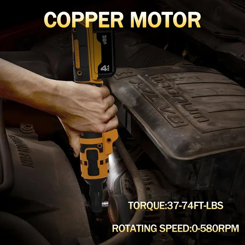 3/8 " akku-ratschenschlüssel, 500n. m akku-schlagschrauber für dewalt 18v-21v -akku