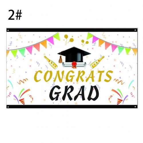 Graduation Backdrop Class of Congrats Grad Caps Background Party Decoration: 2