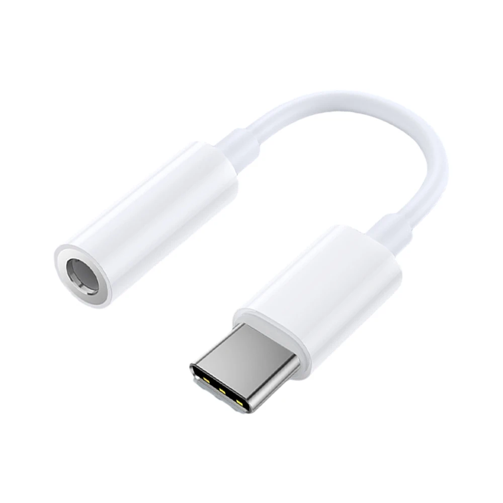 Kopfhörer anschluss Adapter für Huawei Mate 30 p30 Xiaomi Android-Handy USB Typ C bis 3,5mm Kopfhörer anschluss Audio-Kabel adapter: WHITE