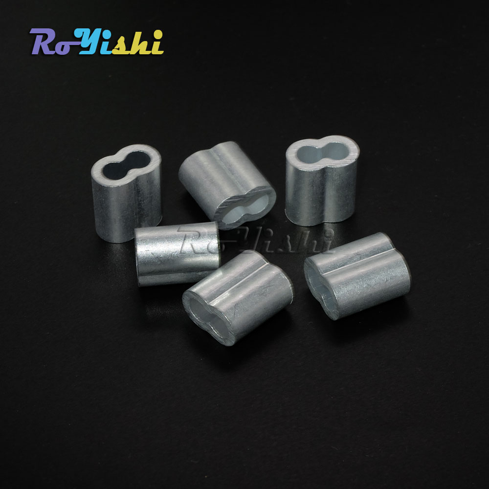 100pcs/pack 2mm Aluminum Cable Crimps Sleeves Rope Clip Fittings Loop Sleeve