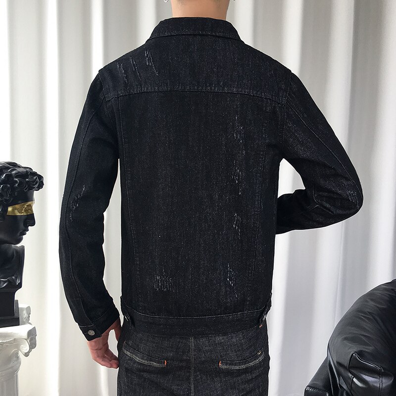 Denim Jacket Men Jaqueta Masculino Cotton Clothes Casual Jackets Man Outwear Spring Turn-down Collar Demin Coat,916