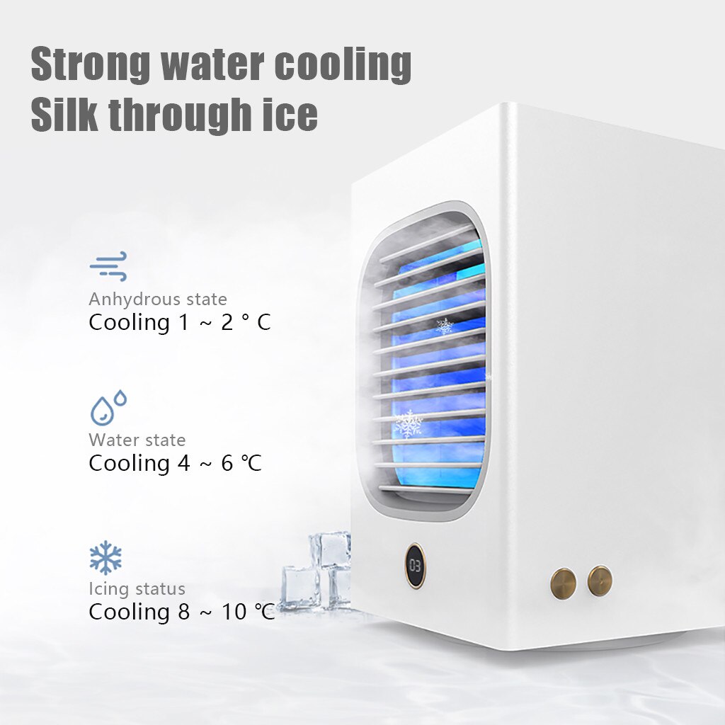 Mini Portable Air Conditioner Humidifier Purifier Desktop Cooling Fan Air Cooler Fan Mini Refrigeration Spray Air Cooler#gb40