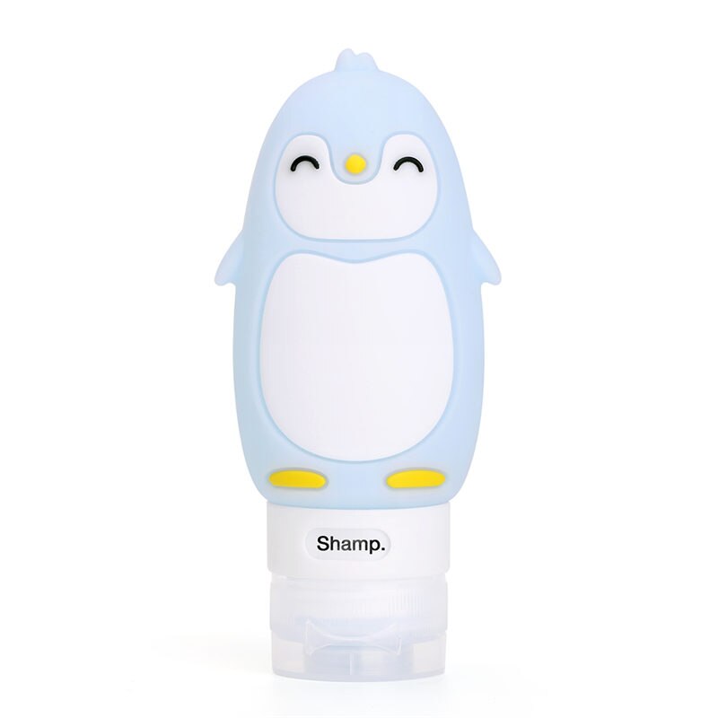3/1pcs portable Outdoor travel set bottle squeeze cartoon animal modeling bottle Silicone little empty bottl Multi-purpose: 90ml blue