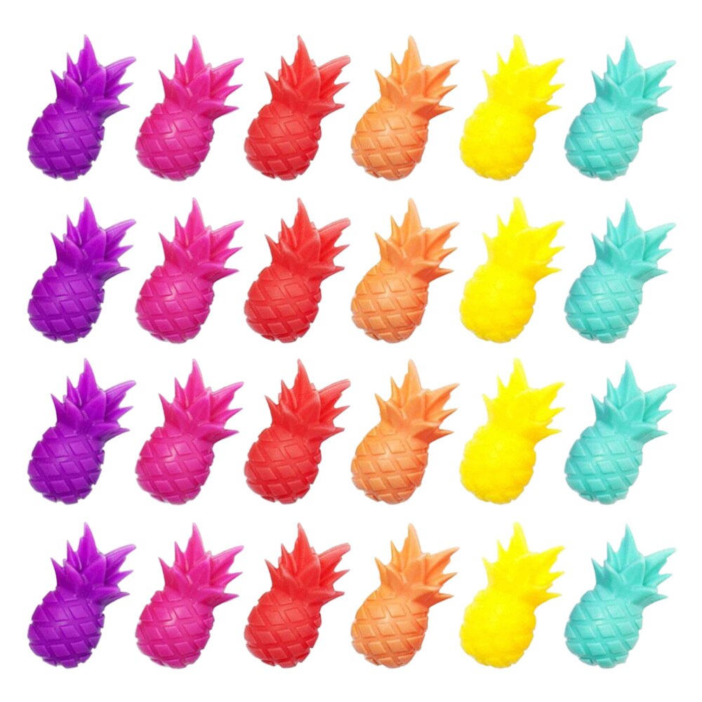 12Pcs Ananas Vorm Wijnglas Markers Siliconen Wijn Identifier Drinkbeker Sign (6 Kleuren)