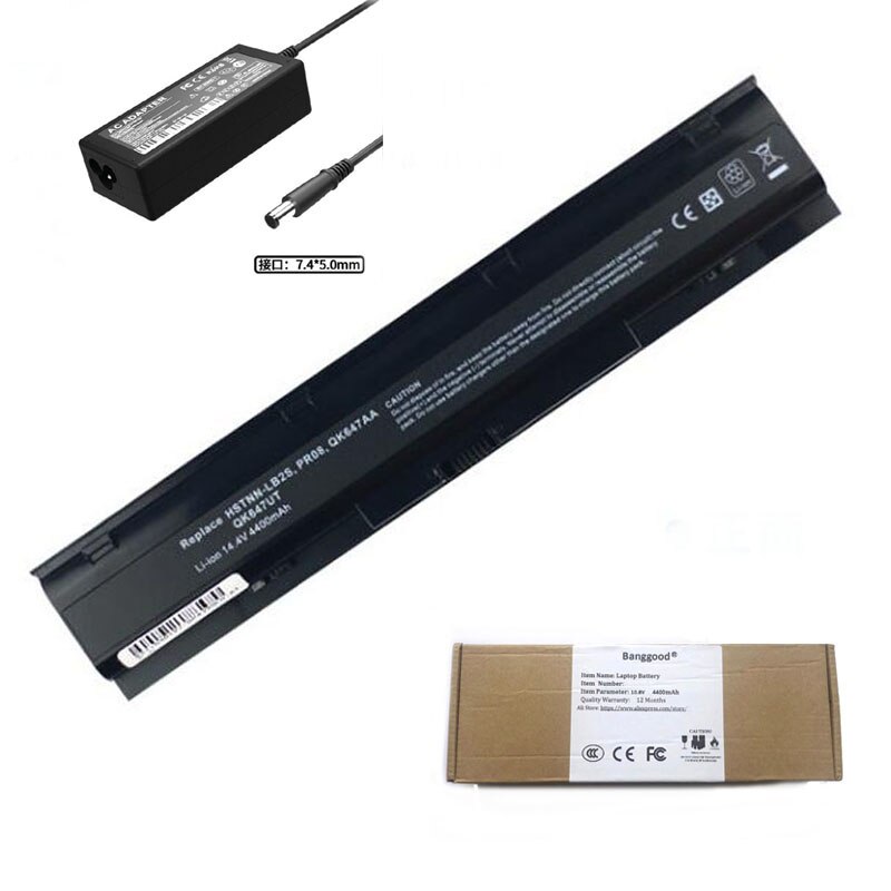4400mAh Laptop Battery + 18.5V 3.5A AC Charger for HP Probook 4730s 4740s 633734-141 633734-151 633734-421 HSTNN-IB2S LB2S PR08