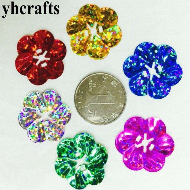 20gram/Lot.15 different shape flower sequins Craft material Kindergarten arts and crafts DIY toys beads toys: 20gram 28mm
