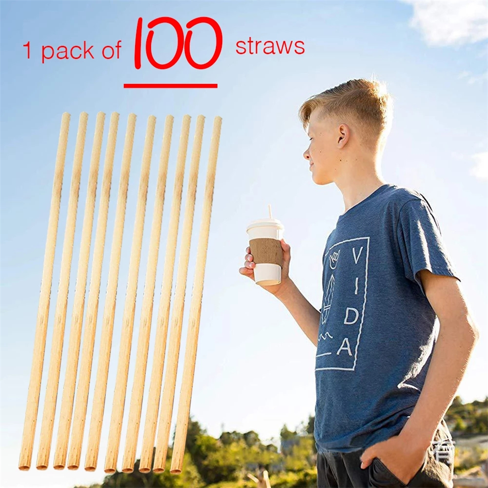 100PCS Portable Drinking Straw 100% Biodegradable Straws Bar Kitchen Accessories