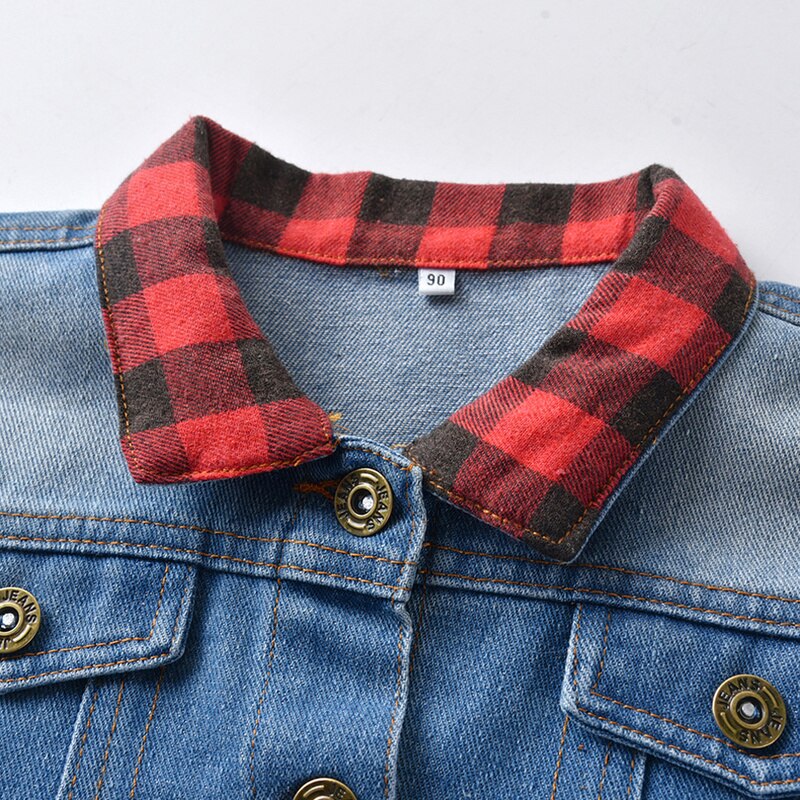 automne hiver unisexe bébé garçons fille Denim veste manteaux infantile longue traîneau revers vêtements d'extérieur enfant en bas âge coupe-vent