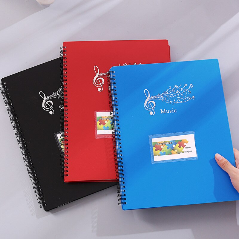 40/60 Pages Multi-functional A4 Sheet Music Score Coil Folder Practice Piano Paper File Storage Book