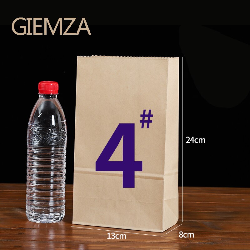 Giemza 100 Stuks Wegwerp Voedsel Containers Fijne Kraftpapier Zak Voor Voedingsmiddelen Moer Bloem Recyclebaar Party Bag Droge Verpakking: NO.4