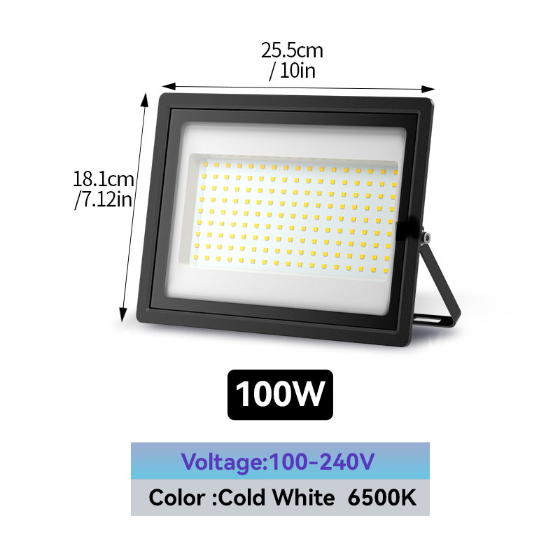 LED Projectielicht IP65 Waterdichte Reflector Spotlight 30W 50W 80W 100W 150W 200W Outdoor tuin Vierkante Straat Wandlamp: RGB