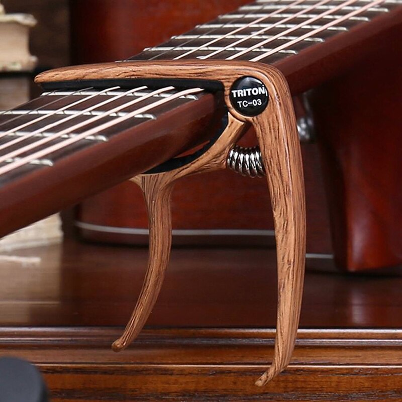 Accesorios universales para guitarra Capo, llave de cambio rápido, Metal de aleación de aluminio, cejilla para guitarra clásica acústica, piezas para guitarra: Dark wood