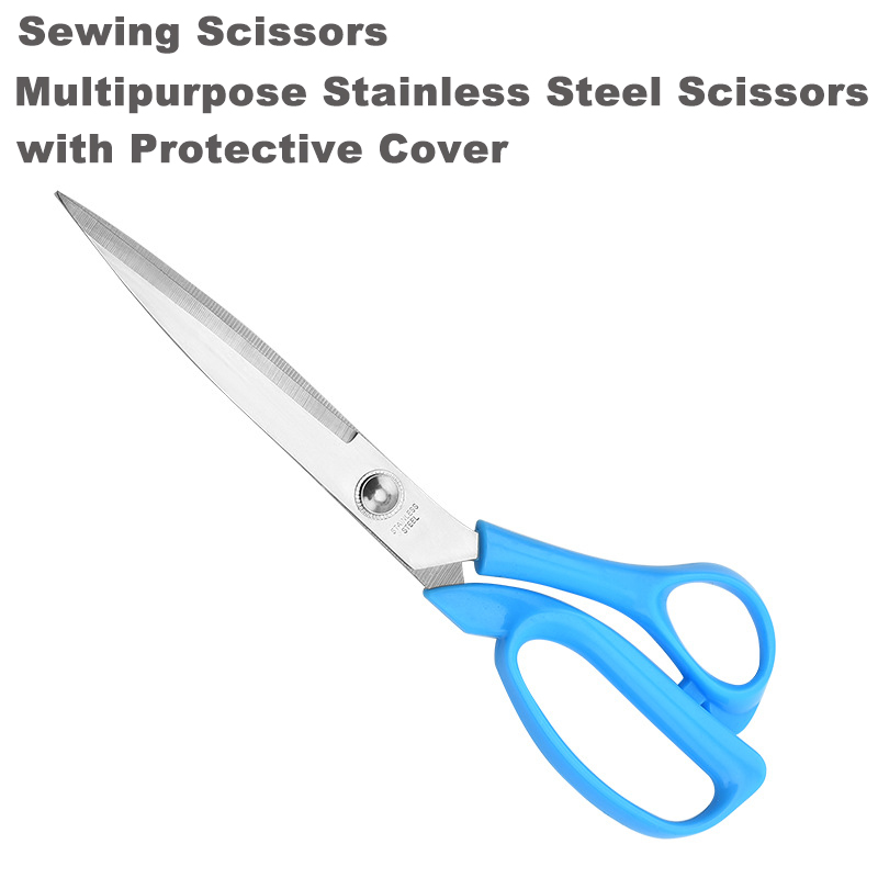 Ompelusakset monikäyttöiset terävät sakset ruostumattomasta teräksestä valmistetut sakset suojakuorella kotitoimiston kirjonta askartelutarvikkeet