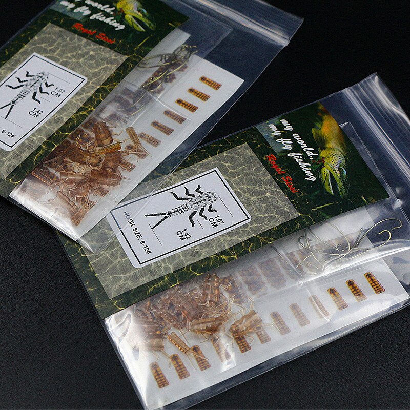 30 kpl/setti stonefly nymfi kumirunko ja nymfikoukut yhdistelmä synteettiset perhonsidontamateriaalit perhokalastus keinotekoiset nymfiperhot