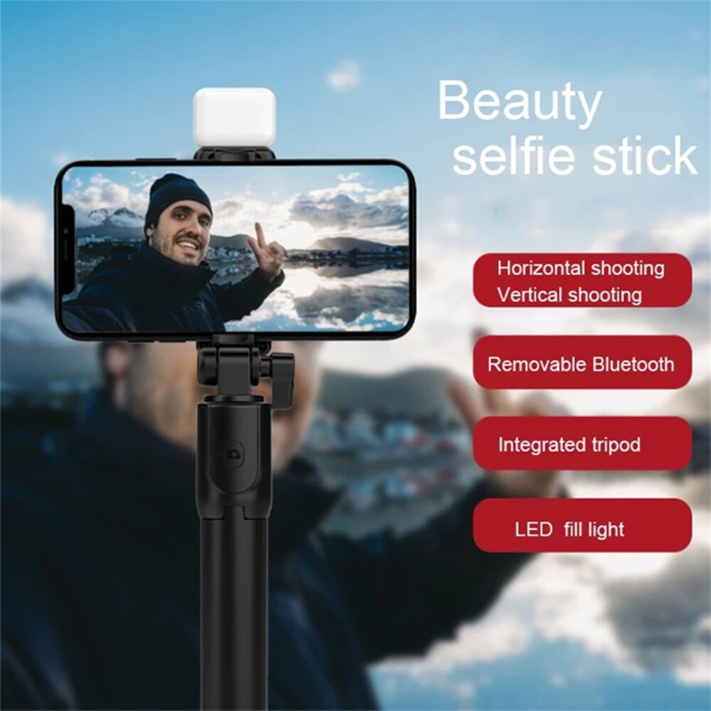 Neuer Bluetooth Selfie Stock Handyhalter, einziehbares, tragbares, multifunktionales Mini-Stativ mit kabellosem Fernauslöser