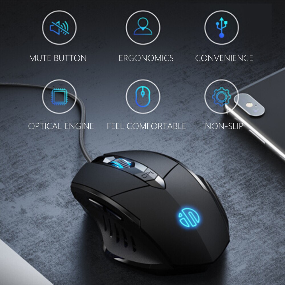 Gaming Mouse High Performance 5 levels Chroma RGB Backlit 4000 DPI Adjustable Ergonomic Mice