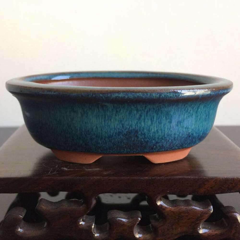 Chinese Style Bonsai Pots Breathable Stoneware Bonsai Pots With Holes Chinese Style Bonsai Training Flowerpot Ceramic Craft