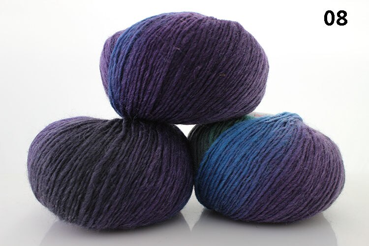 50G/Bal Kleurverloop Rainbow Wol Lijn Baby Wol Bal Breien Gehaakte Garen Ambacht Voor Naaien Diy doek Accessoires 2 Stuks: 08