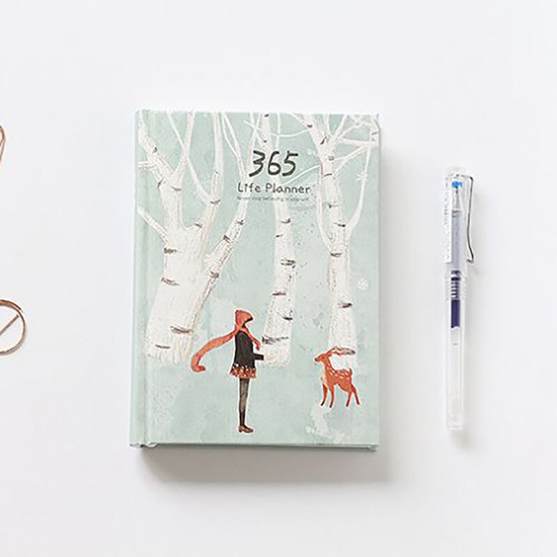Carnet de notes 365 jours, joli Agenda, planificateur, Page intérieure colorée, Agenda quotidien, Agenda annuel, papeterie scolaire et de bureau: Snow Fawn